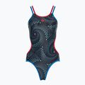 Дамски бански костюм от една част arena One Fireflow Double Cross blue river/red/black multi
