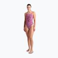Дамски бански костюм от една част arena Pink Dahlia Lace Back shocking pink/multi 2
