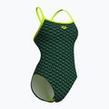 Дамски бански от една част Arena Monogram Challenge Back dark sage multi/artic lime 3