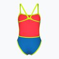 Дамски бански от една част arena Solid Rev Challenge Back blue river/bright coral/artic lime 2