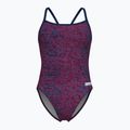 Дамски цял бански костюм arena Snake Skin Challenge navy/team redwhiteblue