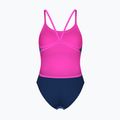 Дамски цял бански костюм arena Arch Lace Back multi blue/navy/shocking pink 2