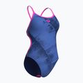 Дамски цял бански костюм arena Arch Lace Back multi blue/navy/shocking pink 3