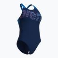 Дамски цял бански костюм Arena Flowing V Back navy/turquoise 3