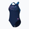 Дамски цял бански костюм Arena Flowing V Back navy/turquoise 4