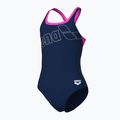 Дамски цял бански костюм Logo Swim Pro navy/shocking pink 4