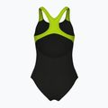 Детски цял бански костюм arena Sound Track Swim Pro Back black/artic lime 2