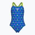 Детски цял бански костюм arena Multiple Dot Swim Pro Back multi blue/artic lime
