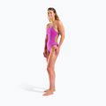 Дамски цял костюм за плуване Arena Lace Back Solid very fuchsia/team green 6