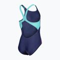 Детски цял бански костюм arena Lit Logo V Back L navy/water 4