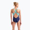 Детски цял бански костюм arena Lit Logo V Back L navy/water 7