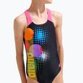 Детски цял бански костюм arena Dots Swim Pro Back black multi/black/shocking pink 8
