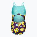 Детски цял бански костюм arena Spring Lightdrop Back plum multi/water 2