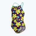 Детски цял бански костюм arena Spring Lightdrop Back plum multi/water 3