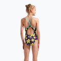 Детски цял бански костюм arena Spring Lightdrop Back plum multi/water 7