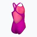 Детски цял бански костюм arena Multi Colours V Back pink multi/very fuchsia 4