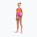 Детски цял бански костюм arena Multi Colours V Back pink multi/very fuchsia 6