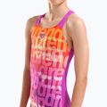 Детски цял бански костюм arena Multi Colours V Back pink multi/very fuchsia 8