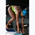 Дамски цял костюм за плуване Arena Lace Back Solid artic lime/blue cosmo 10