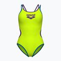 Дамски цял костюм за плуване arena One Double Cross Back One Piece artic lime/plum/blue cosmo