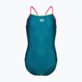 Детски цял бански костюм arena Light Drop Solid deep teel/shocking pink/verbena