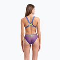 Дамски цял костюм за плуване arena One Shaded Print Tech One Back artic lime violetta multi/neon blue 7
