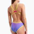 Дамски цял костюм за плуване arena One Shaded Print Tech One Back bright coral royal multi/soft green 9