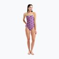 Дамски цял костюм за плуване arena Floral Challange Back violet multi/artic lime 2