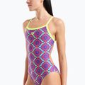 Дамски цял костюм за плуване arena Floral Challange Back violet multi/artic lime 4