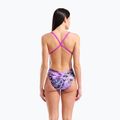 Дамски цял костюм за плуване arena Earth View Xcriss Cross pink multi/very fuchsia 3