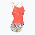 Дамски цял костюм за плуване arena Painting Lace Back multi/bright coral 4
