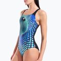 Дамски цял костюм за плуване arena Peacock Swim Pro Back multi green/black 4