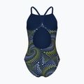 Детски цял бански костюм arena Fireflow Lightdrop Back navy/team navy yellow 2