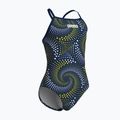 Детски цял бански костюм arena Fireflow Lightdrop Back navy/team navy yellow 4