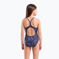 Детски цял бански костюм arena Fireflow Lightdrop Back navy/team navy yellow 7