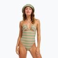 Дамски цял бански костюм ROXY Dreamer HI oil green say it with stripes