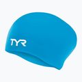 Детска шапка за плуване TYR Long Hair Wrinkle Free Silicone blue