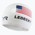 Шапка за плуване TYR Ledecky Silicone white 3