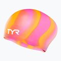 Шапка за плуване TYR Multi-Color Long Hair Silicone orange/pink