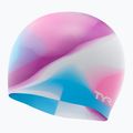 Детска шапка за плуване TYR Tiedye Silicone Multicolour Jr pink/purple