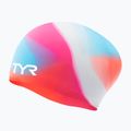 Шапка за плуване TYR Tiedye Long Hair Multicolour Jr pink/blue/orange