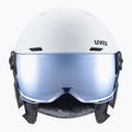 Детска скиорска каска UVEX Rocket Visor Jr white/black matt/mirror blue/smoke 2