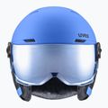 Детска ски каска UVEX Rocket Visor Jr blue matt/mirror blue/smoke