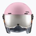 Детска ски каска UVEX Rocket Visor Jr pink confetti matt/mirror silver/lasergold lite 2