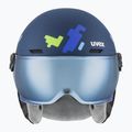 Детска ски каска UVEX Rocket Visor Jr blue matt/mirror blue/smoke 2