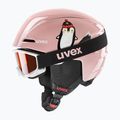 Детска ски каска UVEX Viti Set + очила Speedy Pro pink penguin/lasergold lite