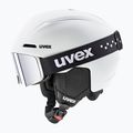 Детска скиорска каска UVEX Viti Set + очила Speedy Pro white matt/mirror silver/green/clear 10