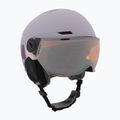 Детска скиорска каска UVEX Rocket Visor Jr cool lavender abstract matt/mirrorsilver/lasergold