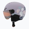Детска скиорска каска UVEX Rocket Visor Jr cool lavender abstract matt/mirrorsilver/lasergold 3