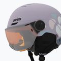 Детска скиорска каска UVEX Rocket Visor Jr cool lavender abstract matt/mirrorsilver/lasergold 7